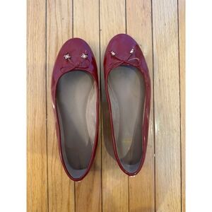 Sam Edelman Womens Red Patent Leather Ballet Flats Shoes Size 9.5